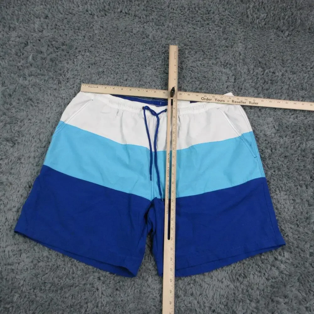 Boca Classics Swim Trunks Mens XL Blue Colorblock Quick Dry Lined 37x7* NWT